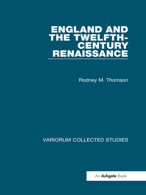 cover image of England and the Twelfth-Century Renaissance